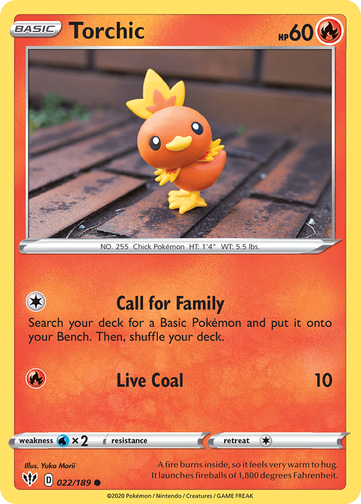 Torchic z edície Darkness Ablaze, karta č.22
