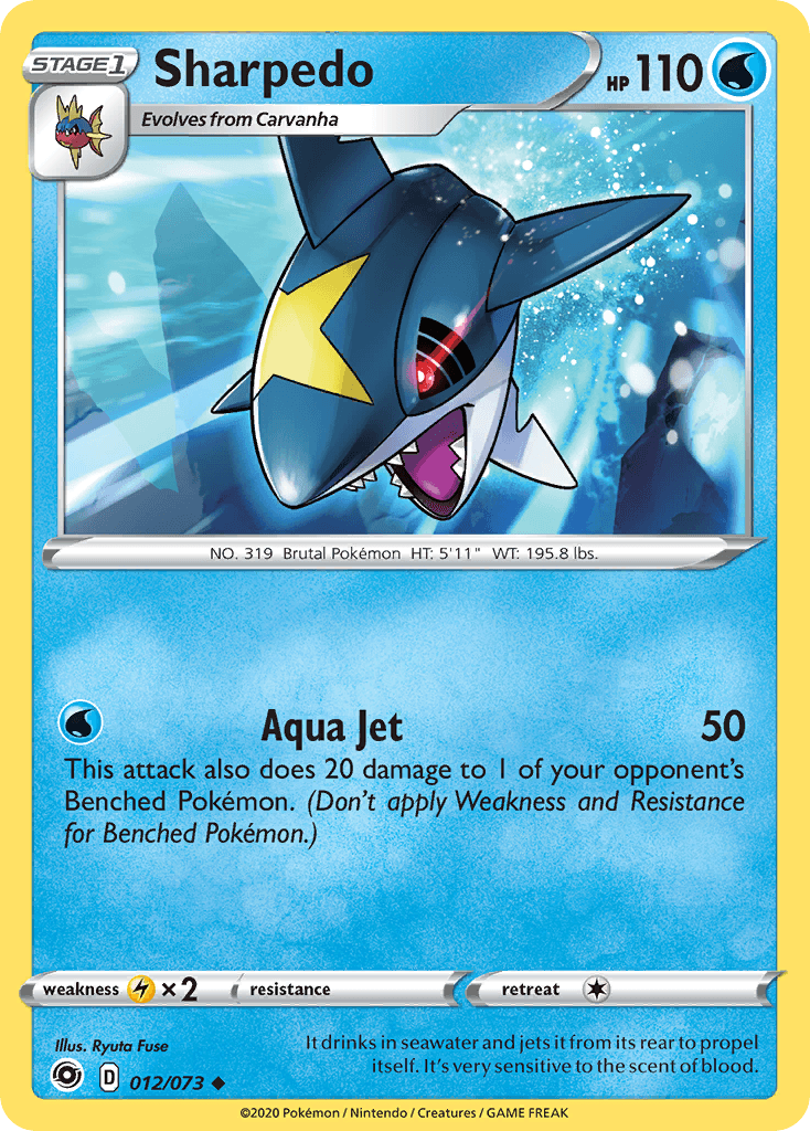 Sharpedo z edície Champion's Path, karta č.12