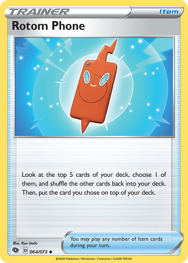 Rotom Phone z edície Champion's Path, karta č.64
