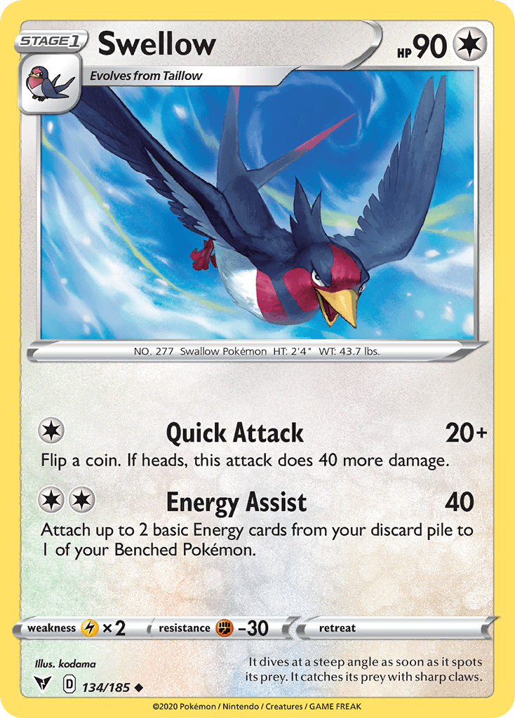 Swellow z edície Vivid Voltage, karta č.134