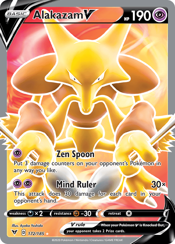 Alakazam V z edície Vivid Voltage, karta č.172