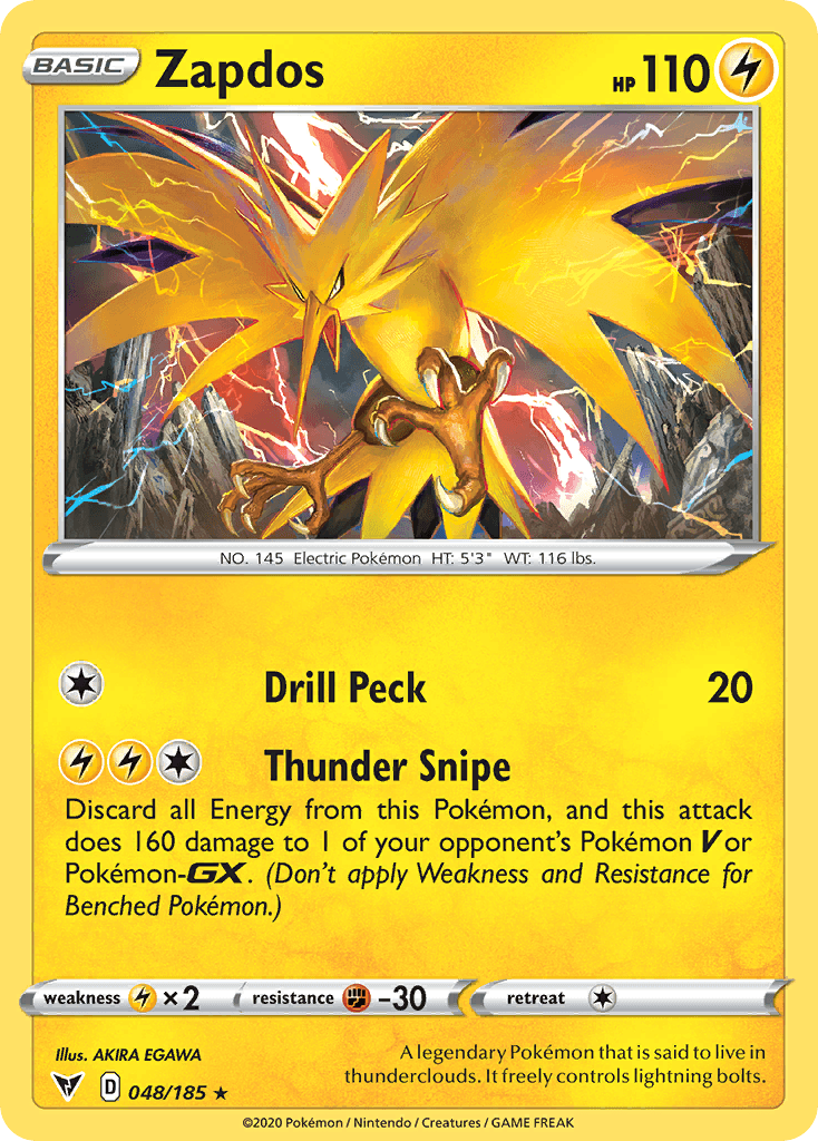 Zapdos z edície Vivid Voltage, karta č.48
