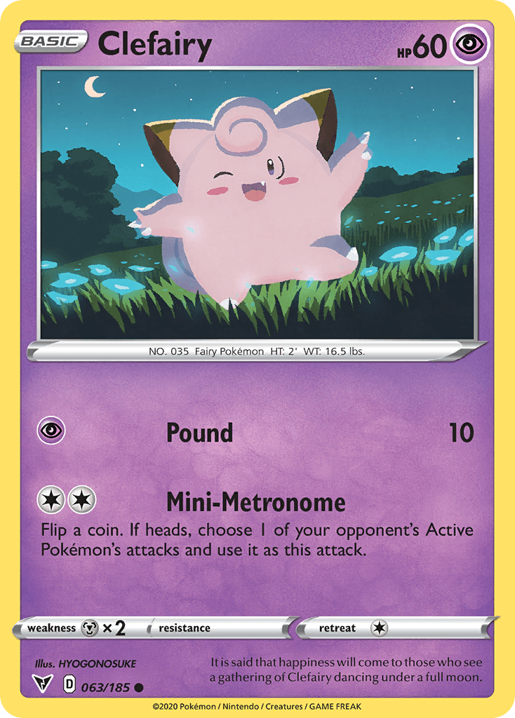 Clefairy z edície Vivid Voltage, karta č.63