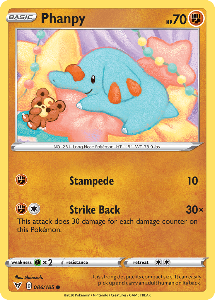 Phanpy z edície Vivid Voltage, karta č.86