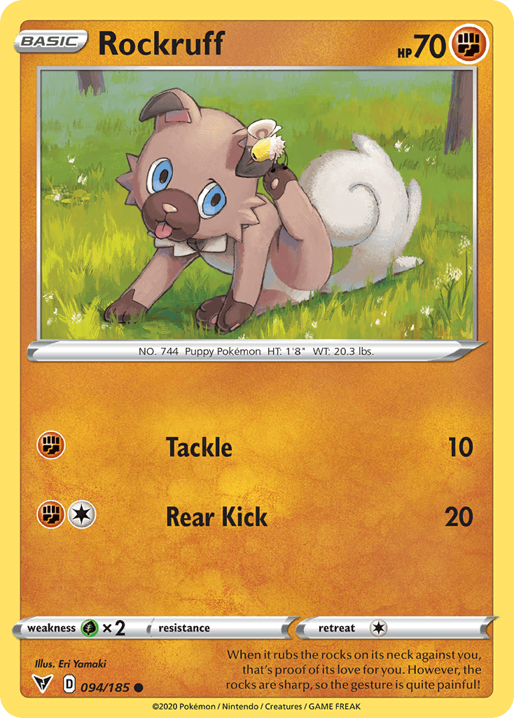 Rockruff z edície Vivid Voltage, karta č.94