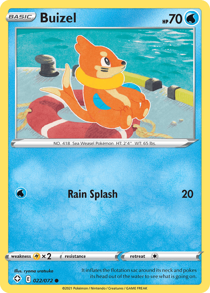 Buizel z edície Shining Fates, karta č.22