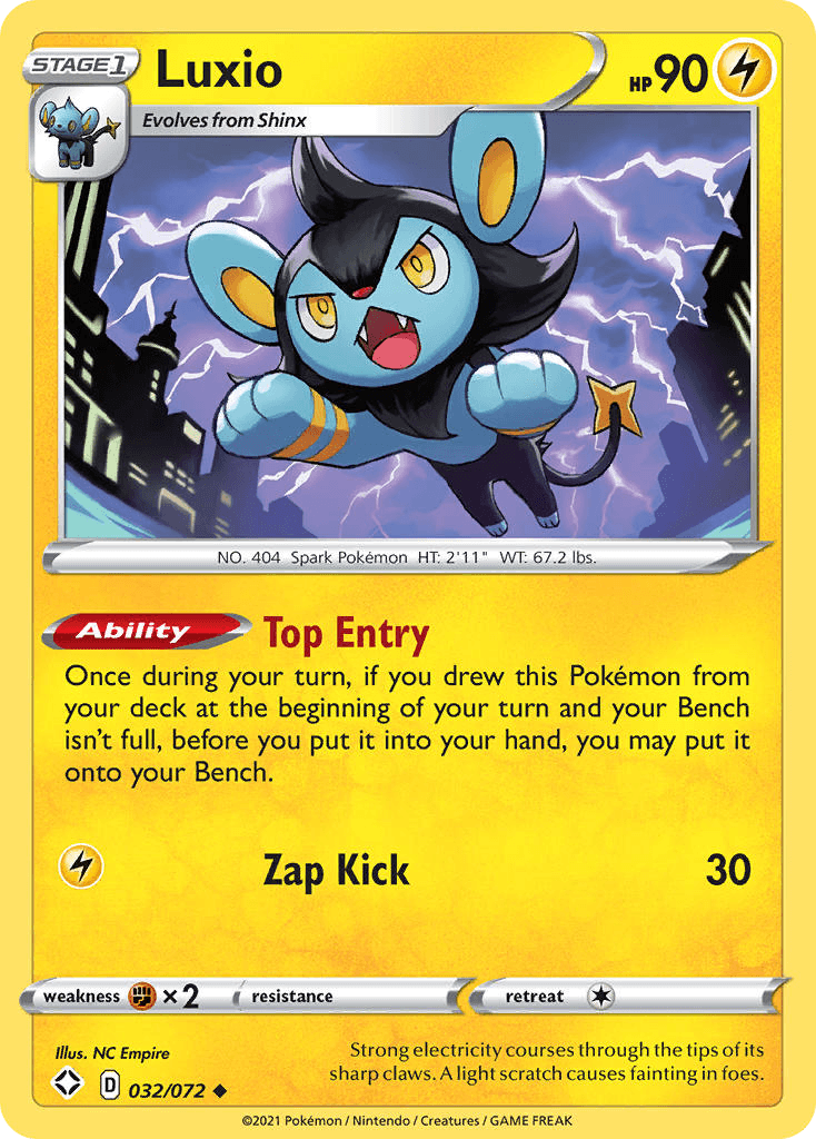 Luxio z edície Shining Fates, karta č.32