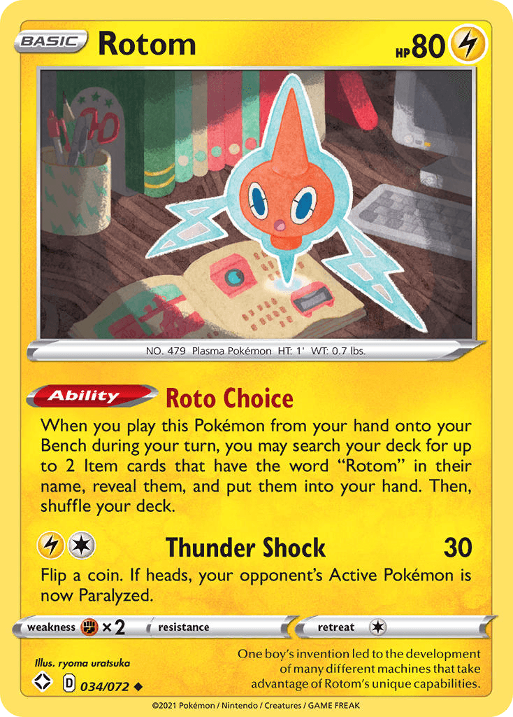 Rotom z edície Shining Fates, karta č.34