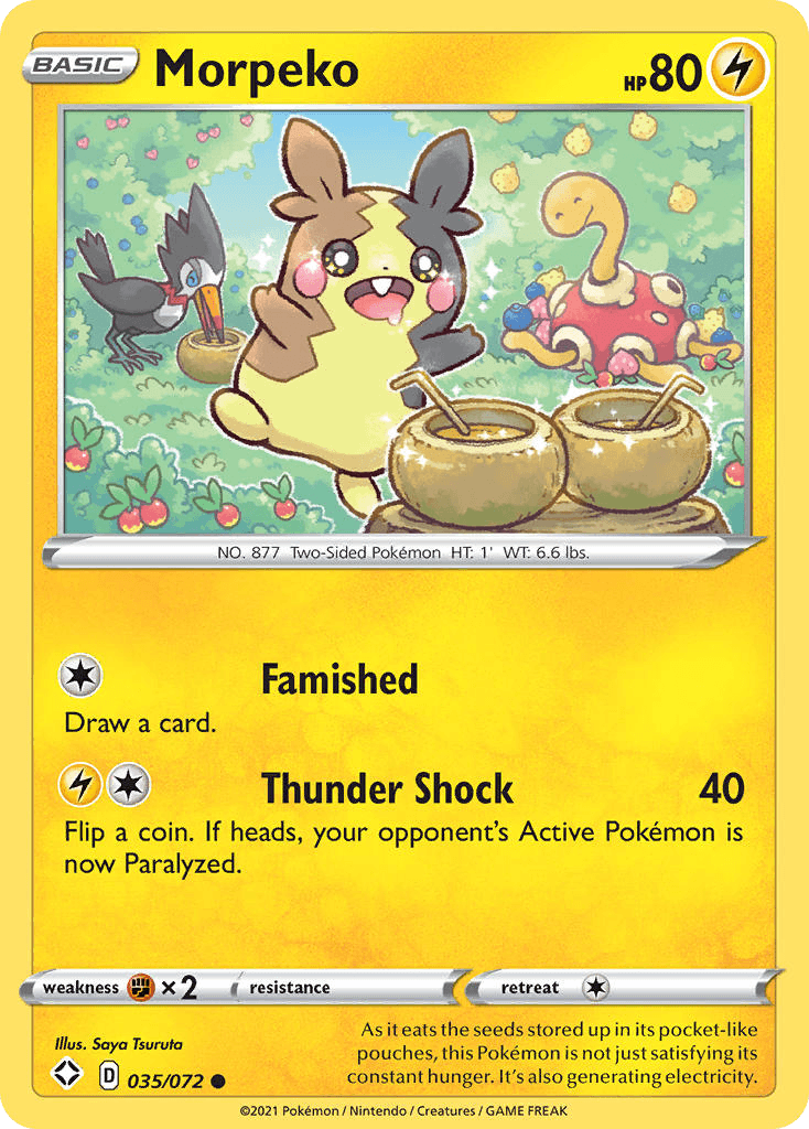 Morpeko z edície Shining Fates, karta č.35