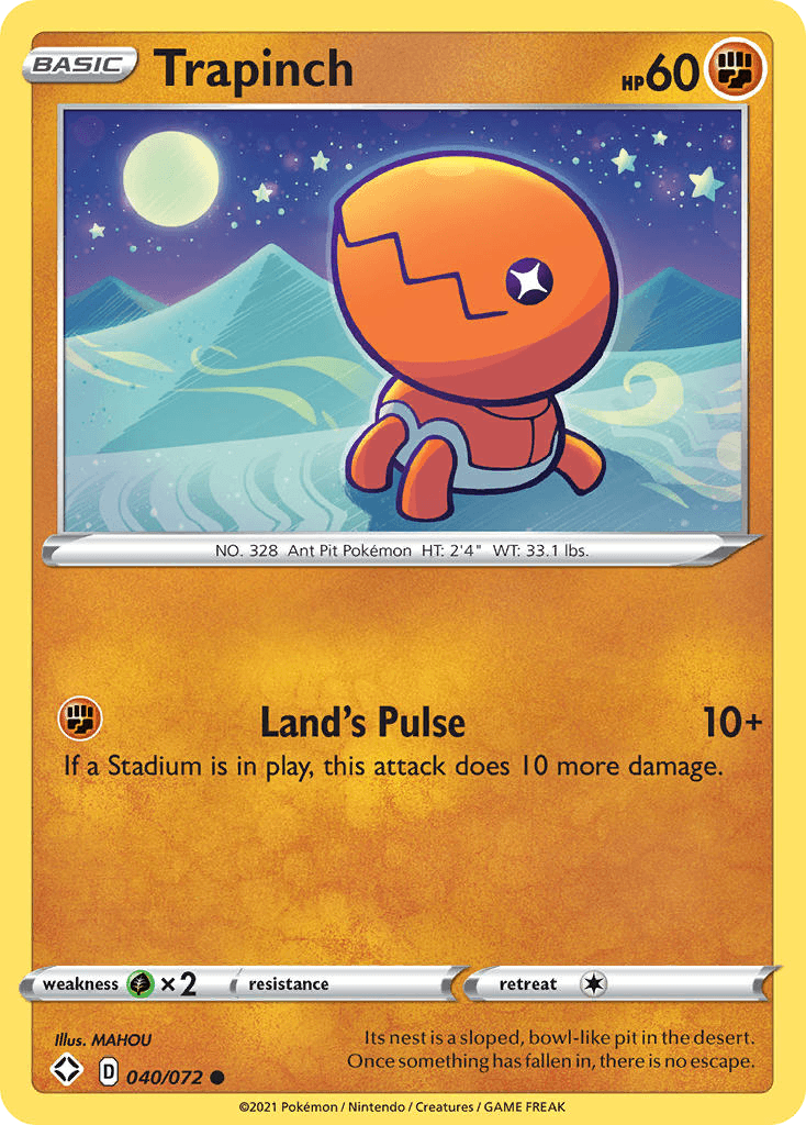 Trapinch z edície Shining Fates, karta č.40
