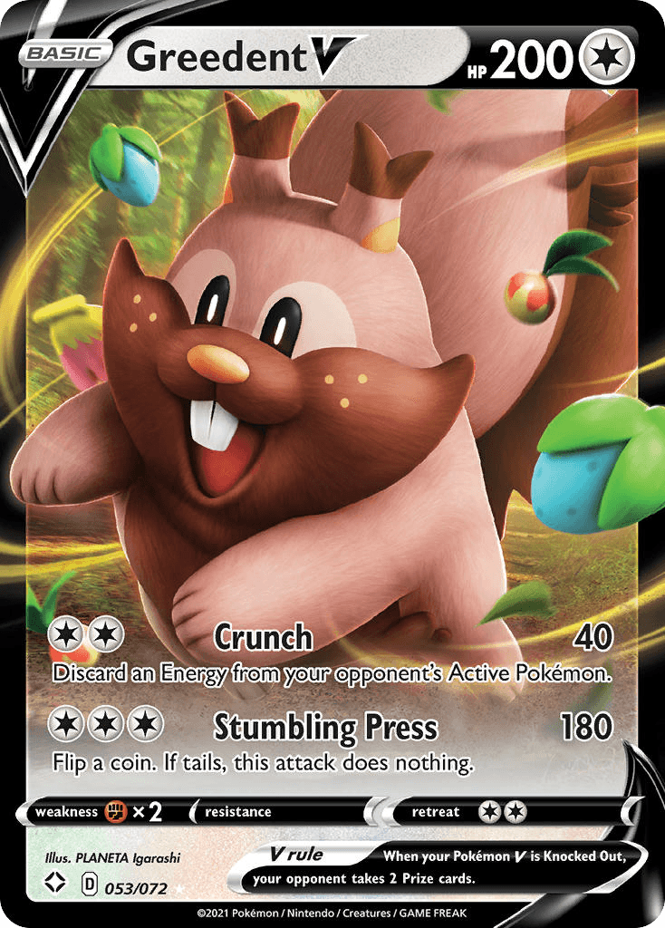 Greedent V z edície Shining Fates, karta č.53