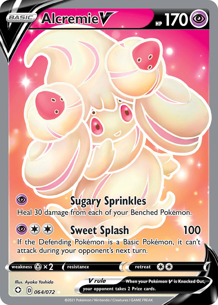 Alcremie V z edície Shining Fates, karta č.64