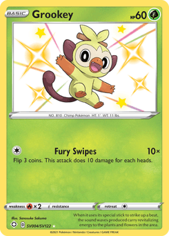 Grookey z edície Shining Fates Shiny Vault, karta č.SV004