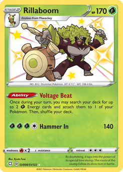 Rillaboom z edície Shining Fates Shiny Vault, karta č.SV006