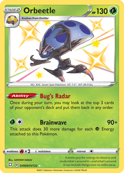 Orbeetle z edície Shining Fates Shiny Vault, karta č.SV009