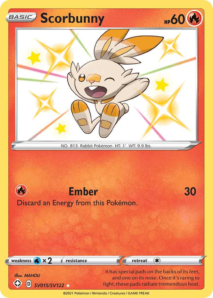 Scorbunny z edície Shining Fates Shiny Vault, karta č.SV015