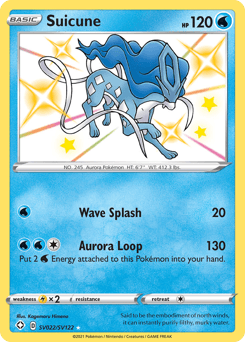Suicune z edície Shining Fates Shiny Vault, karta č.SV022