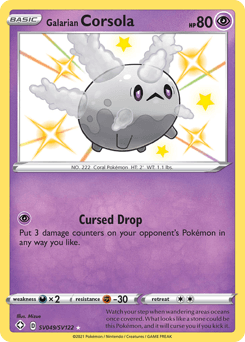 Galarian Corsola z edície Shining Fates Shiny Vault, karta č.SV049