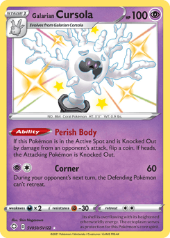 Galarian Cursola z edície Shining Fates Shiny Vault, karta č.SV050