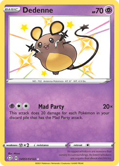 Dedenne z edície Shining Fates Shiny Vault, karta č.SV051