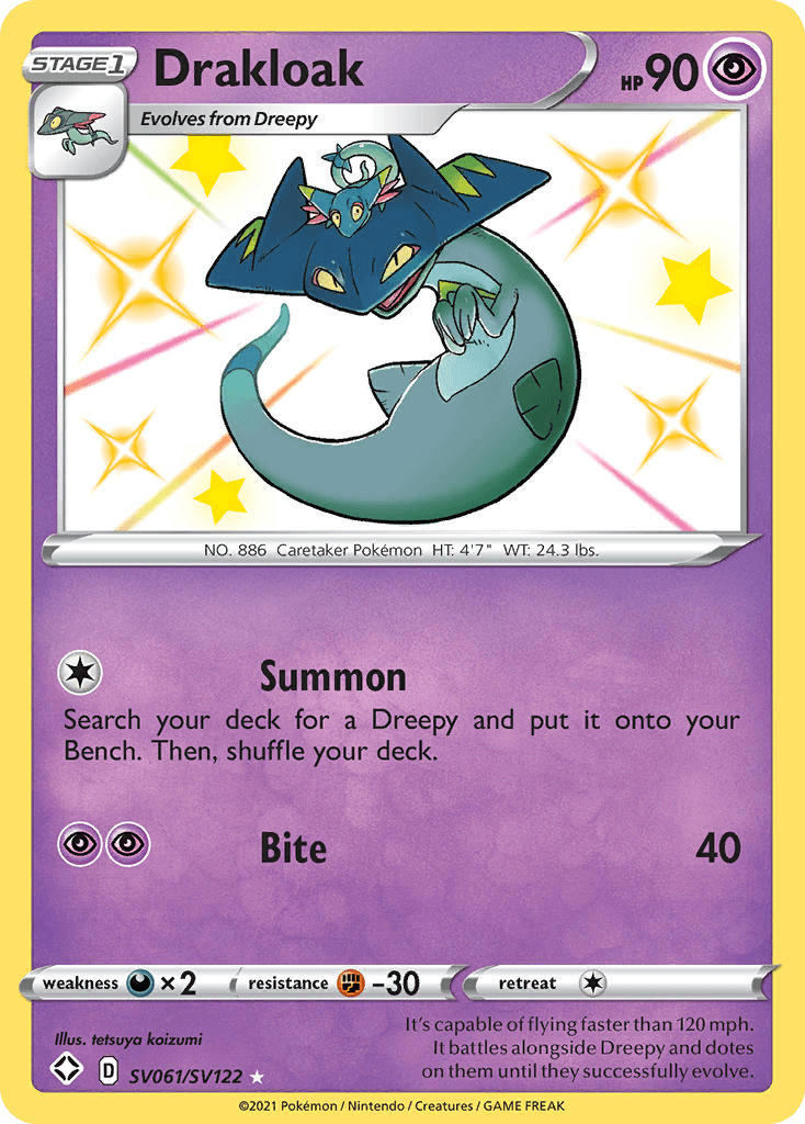 Drakloak z edície Shining Fates Shiny Vault, karta č.SV061