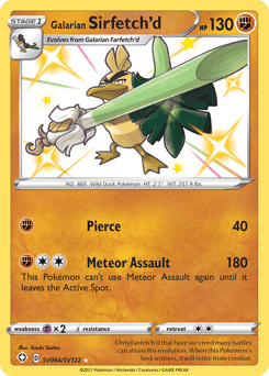 Galarian Sirfetch'd z edície Shining Fates Shiny Vault, karta č.SV064