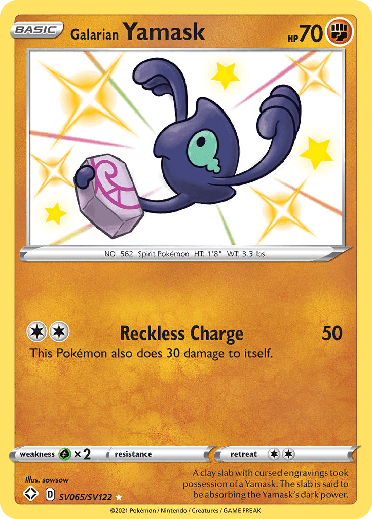 Galarian Yamask z edície Shining Fates Shiny Vault, karta č.SV065