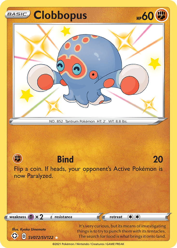 Clobbopus z edície Shining Fates Shiny Vault, karta č.SV072