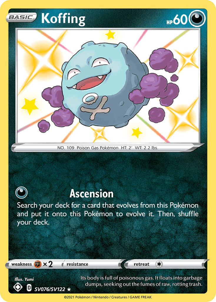 Koffing z edície Shining Fates Shiny Vault, karta č.SV076