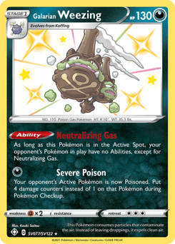 Galarian Weezing z edície Shining Fates Shiny Vault, karta č.SV077