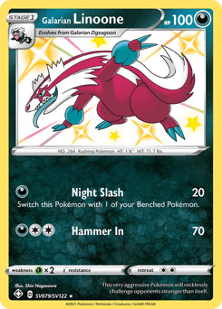 Galarian Linoone z edície Shining Fates Shiny Vault, karta č.SV079