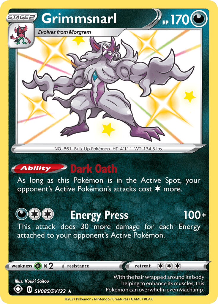 Grimmsnarl z edície Shining Fates Shiny Vault, karta č.SV085