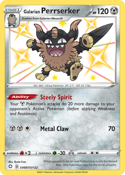 Galarian Perrserker z edície Shining Fates Shiny Vault, karta č.SV087