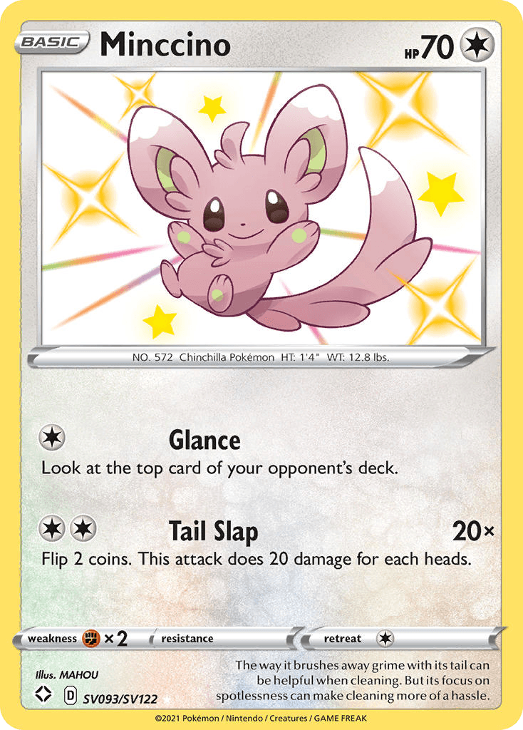 Minccino z edície Shining Fates Shiny Vault, karta č.SV093