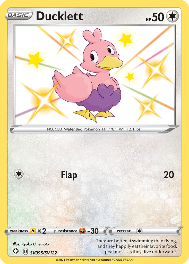 Ducklett z edície Shining Fates Shiny Vault, karta č.SV095