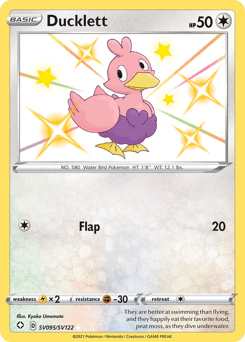 Ducklett z edície Shining Fates Shiny Vault, karta č.SV095