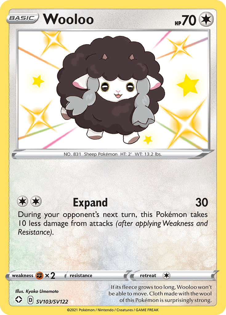 Wooloo z edície Shining Fates Shiny Vault, karta č.SV103
