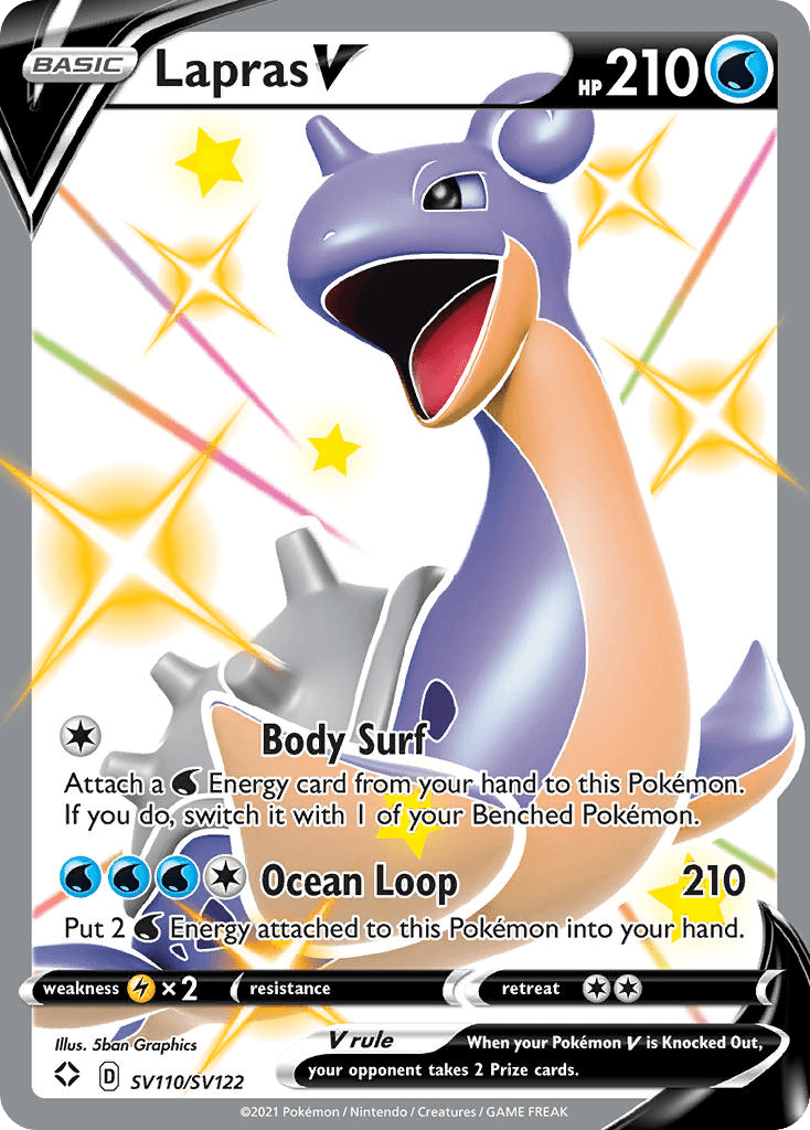 Lapras V z edície Shining Fates Shiny Vault, karta č.SV110