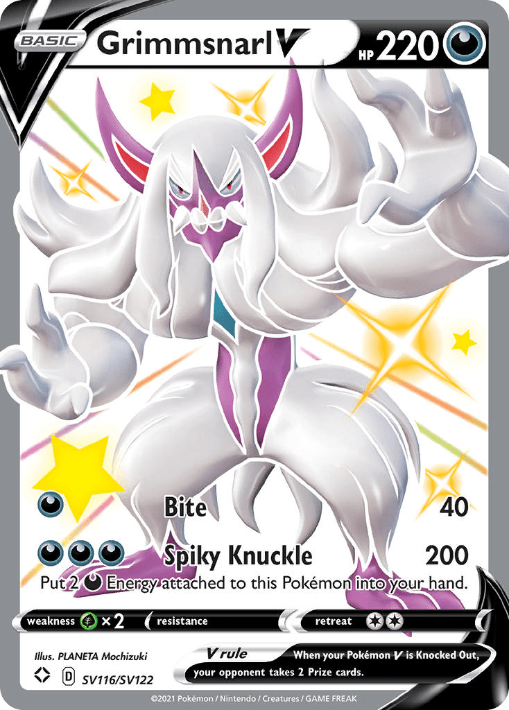 Grimmsnarl V z edície Shining Fates Shiny Vault, karta č.SV116