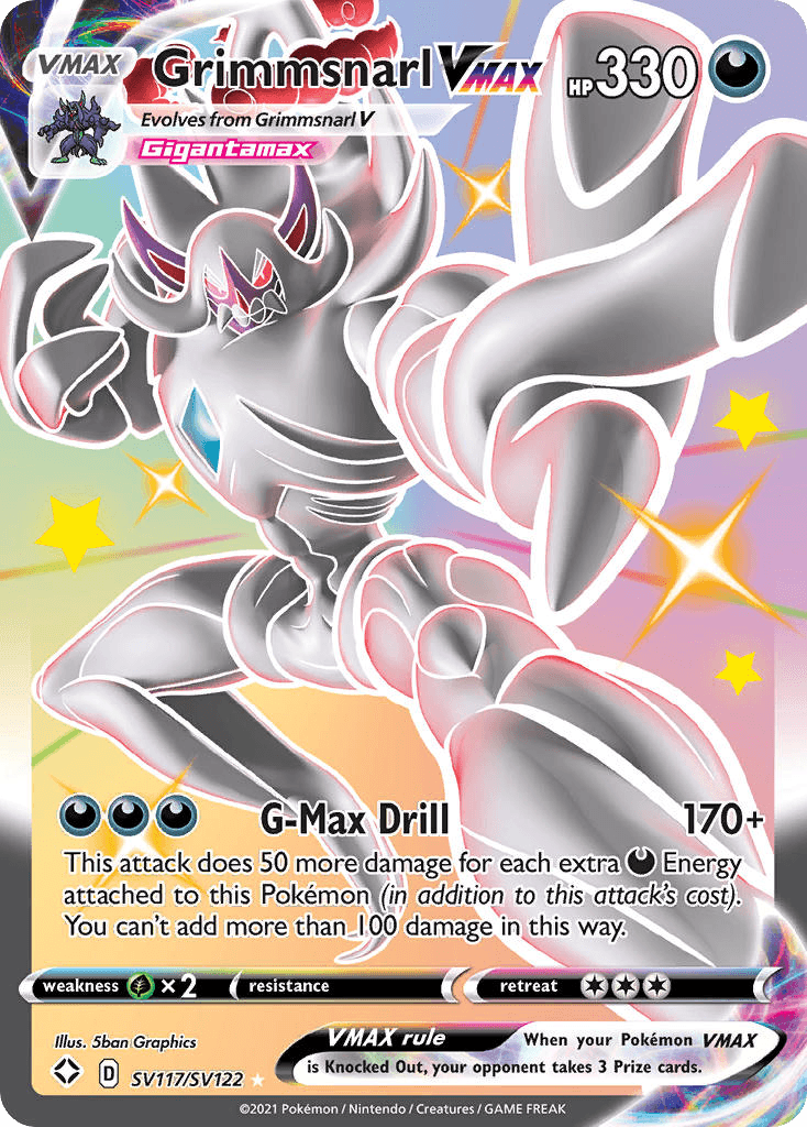 Grimmsnarl VMAX z edície Shining Fates Shiny Vault, karta č.SV117