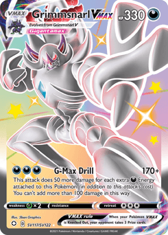 Grimmsnarl VMAX z edície Shining Fates Shiny Vault, karta č.SV117