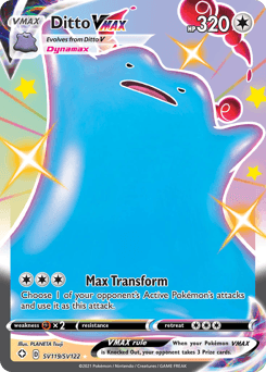 Ditto VMAX z edície Shining Fates Shiny Vault, karta č.SV119
