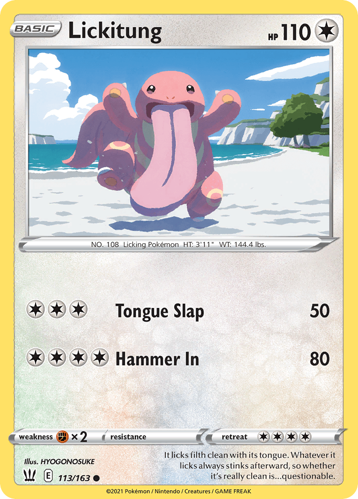 Lickitung z edície Battle Styles, karta č.113
