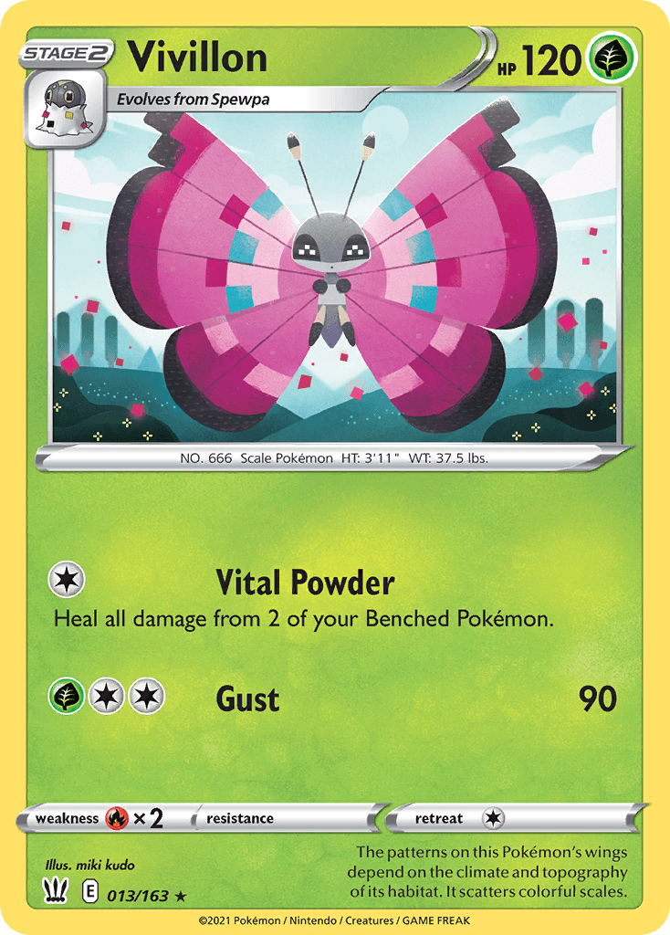 Vivillon z edície Battle Styles, karta č.13