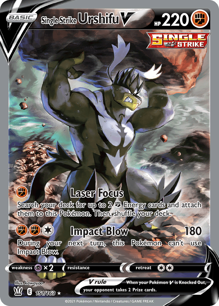 Single Strike Urshifu V z edície Battle Styles, karta č.151