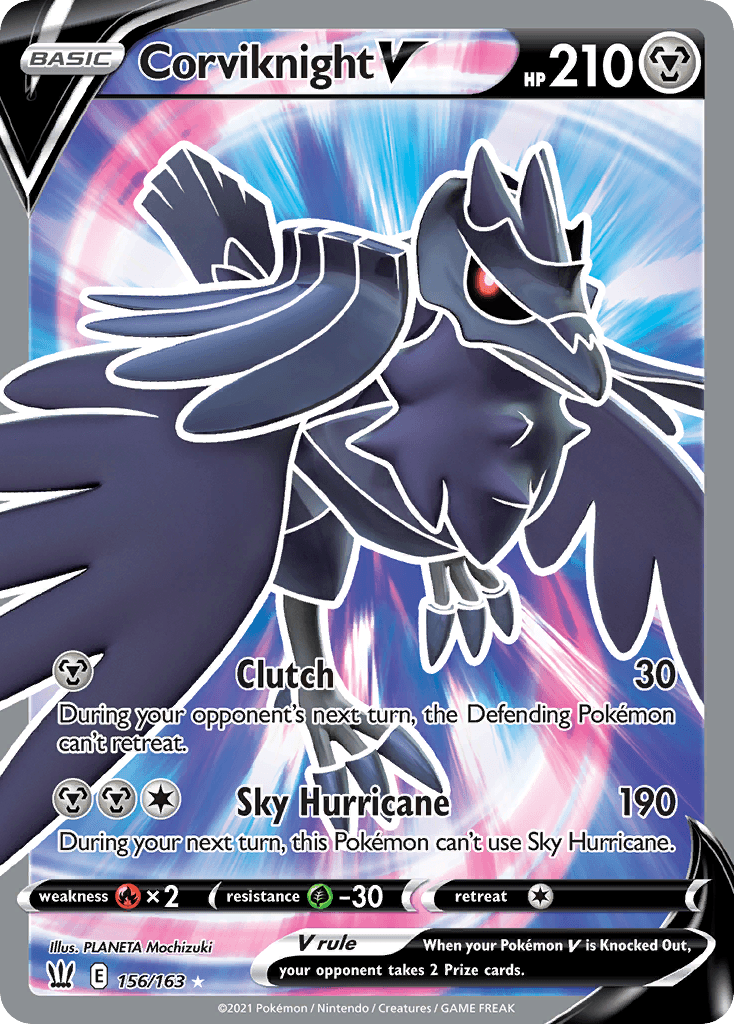 Corviknight V z edície Battle Styles, karta č.156