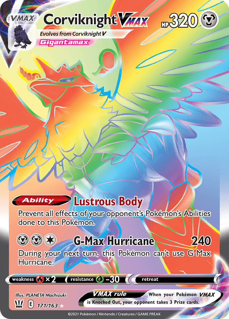 Corviknight VMAX z edície Battle Styles, karta č.171