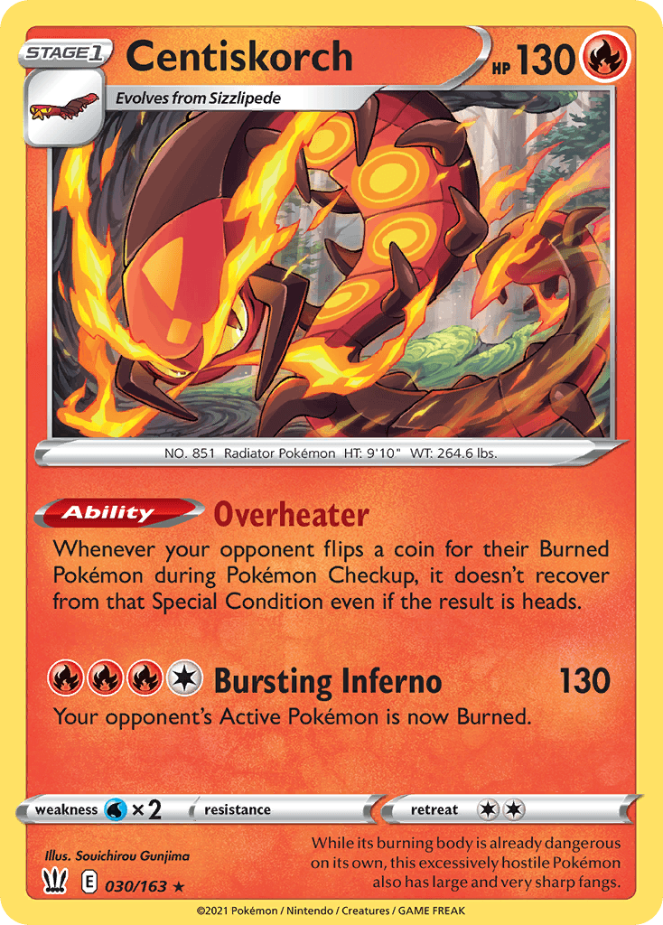 Centiskorch z edície Battle Styles, karta č.30