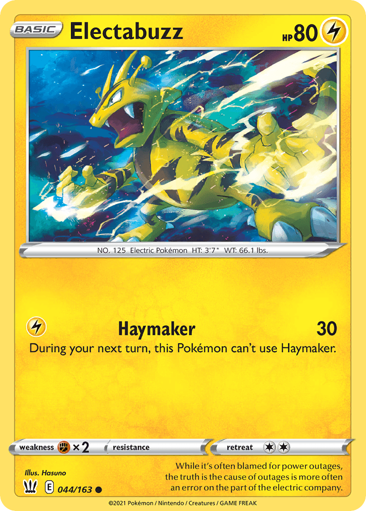 Electabuzz z edície Battle Styles, karta č.44