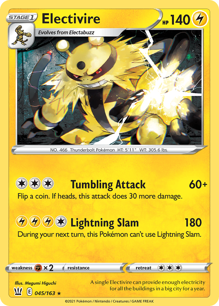 Electivire z edície Battle Styles, karta č.45